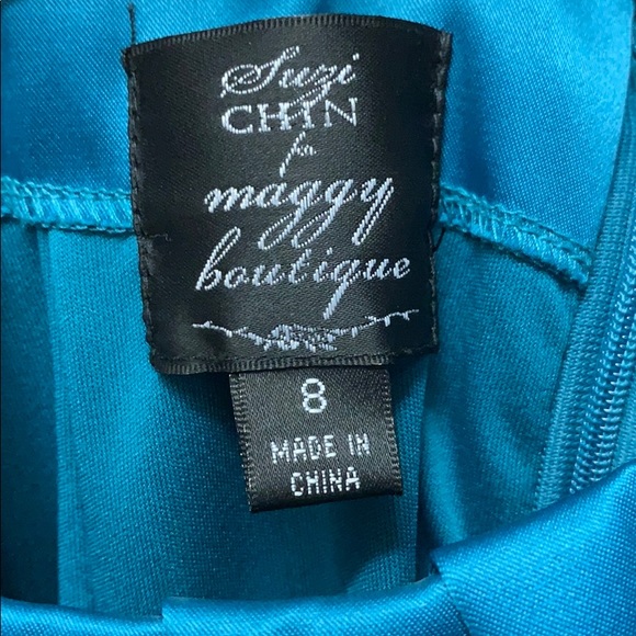 Teal Rouched Dress - Picture 3 of 3